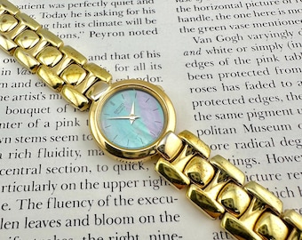 Bertha Gold Plated Mother of Pearl Wrist Watch 38mm Elephant Dial Blue Leather Bertha Gold Plated Mother of Pearl Wrist Watch 38mm Elephant  main image 3