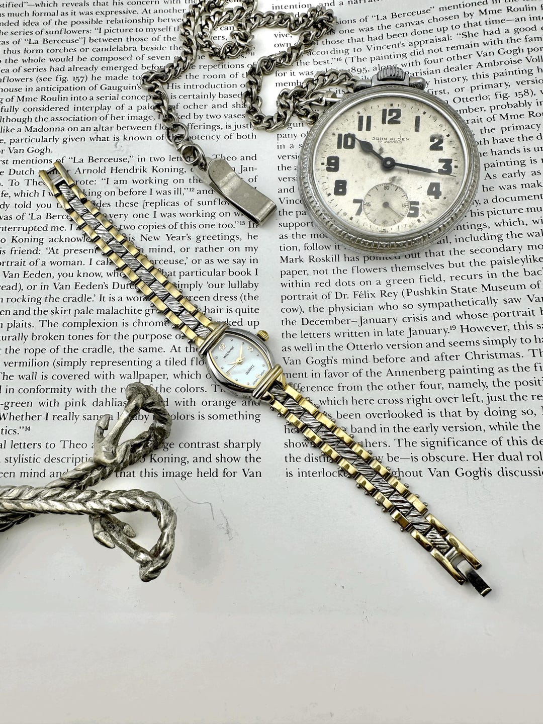 Vintage Waltham Women's Watch With Two Tone Bracelet, Teardrop Case ...