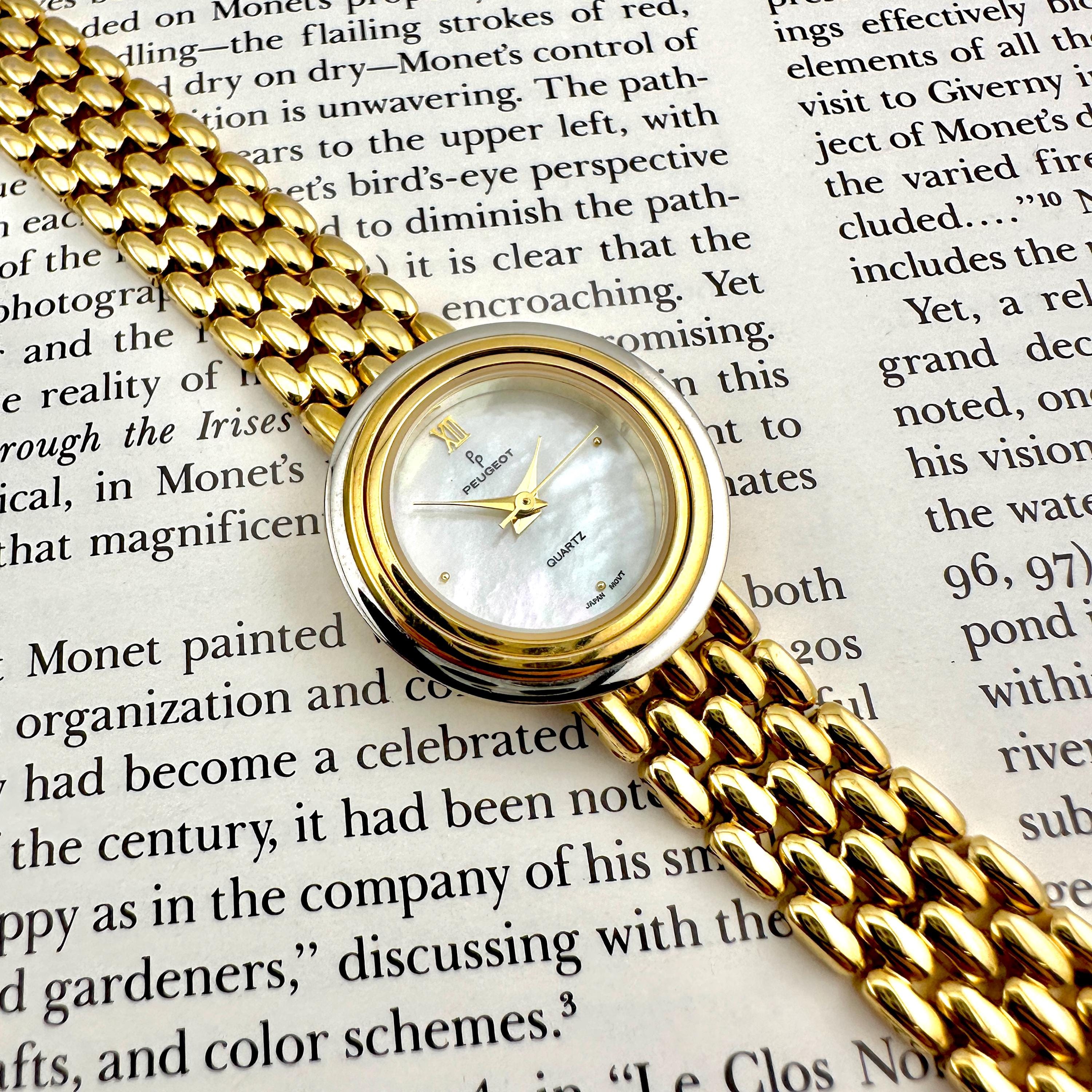 Vintage Peugeot Quartz Gold-Tone and Faux Pearl Band Women\'s Watch Women main image 4