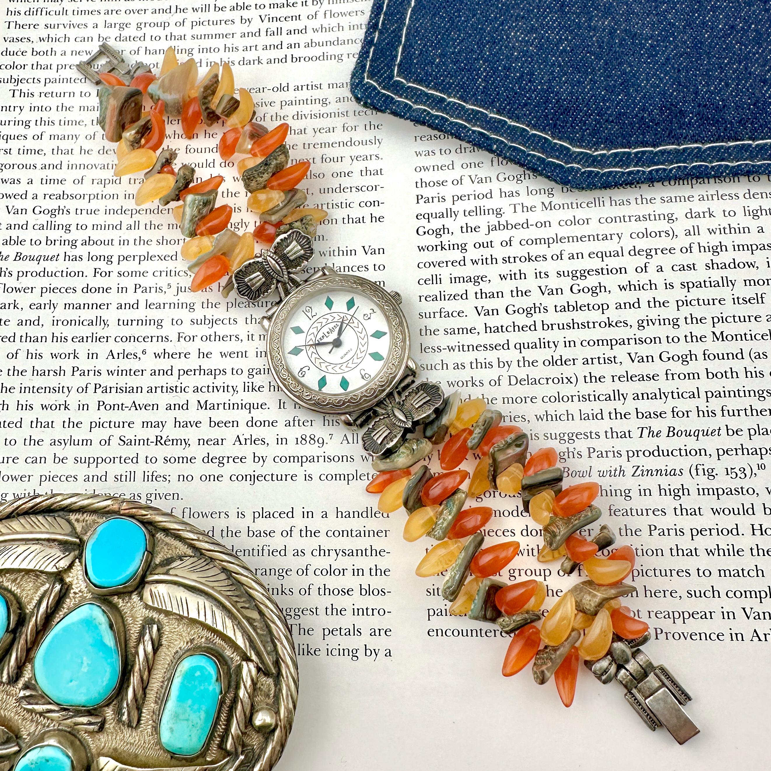Vintage Express LA Western Watch: Amber & Turquoise Beaded  display picture 2