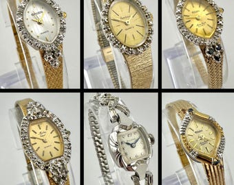 Vintage-Armbanduhr mit Kristallakzenten, Cocktailuhr, Wählen Sie Ihren Lieblingsstil, Glamouröses Vintage-Accessoire, Funktioniert einwandfrei