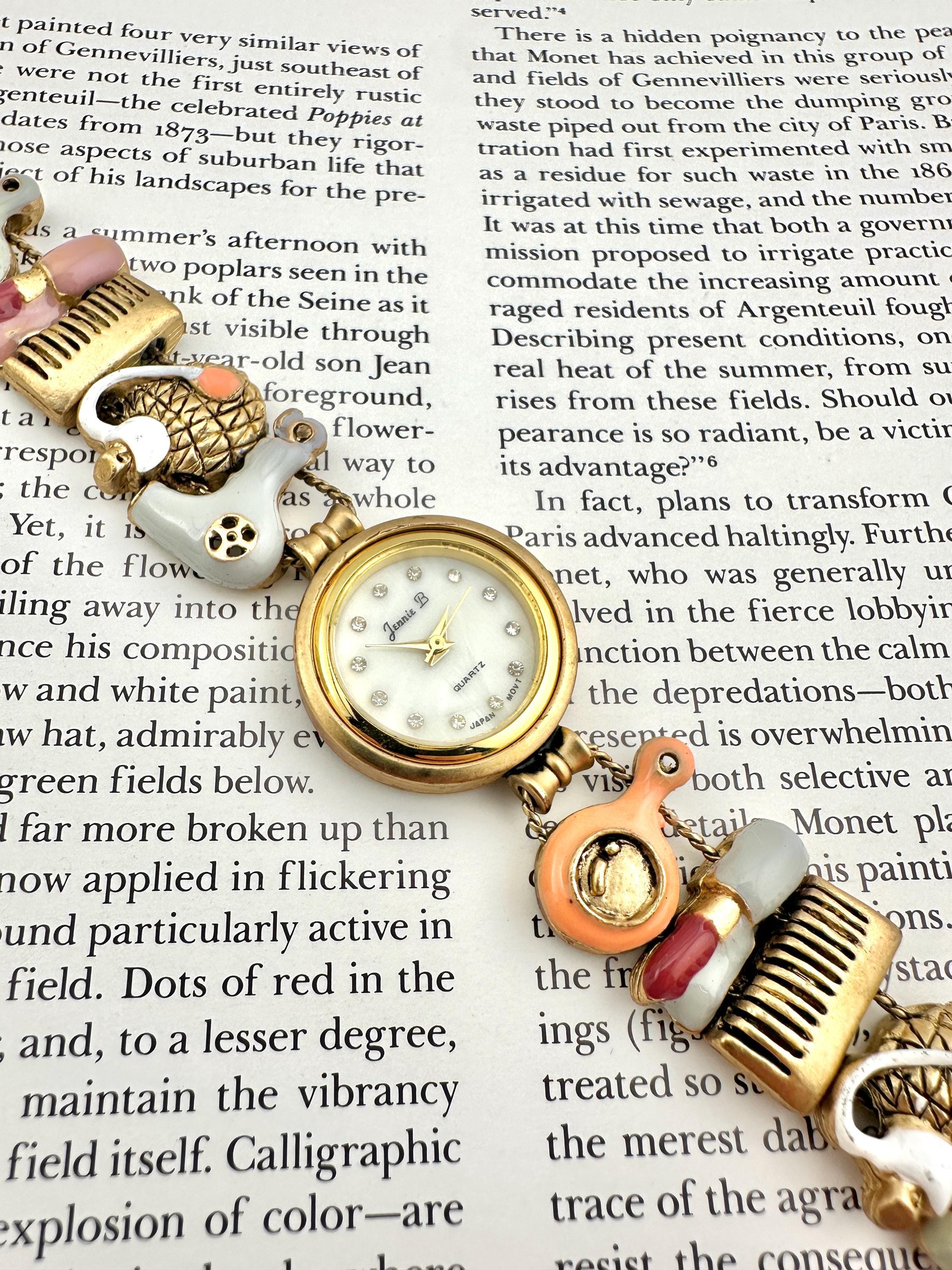 Vintage Jennie B Flip Flop Sandal Charm Bracelet Watch Quartz New Battery Summer Jennie B Makeover Slider Charm Watch – Shuffled Vintage main image 2