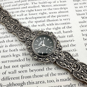Cachi ladies marcasite Noah’s ark hidden fashion Watch bracelet NEW BATTERY HW39 7 inch Cachi Marcusite Noah main image 2