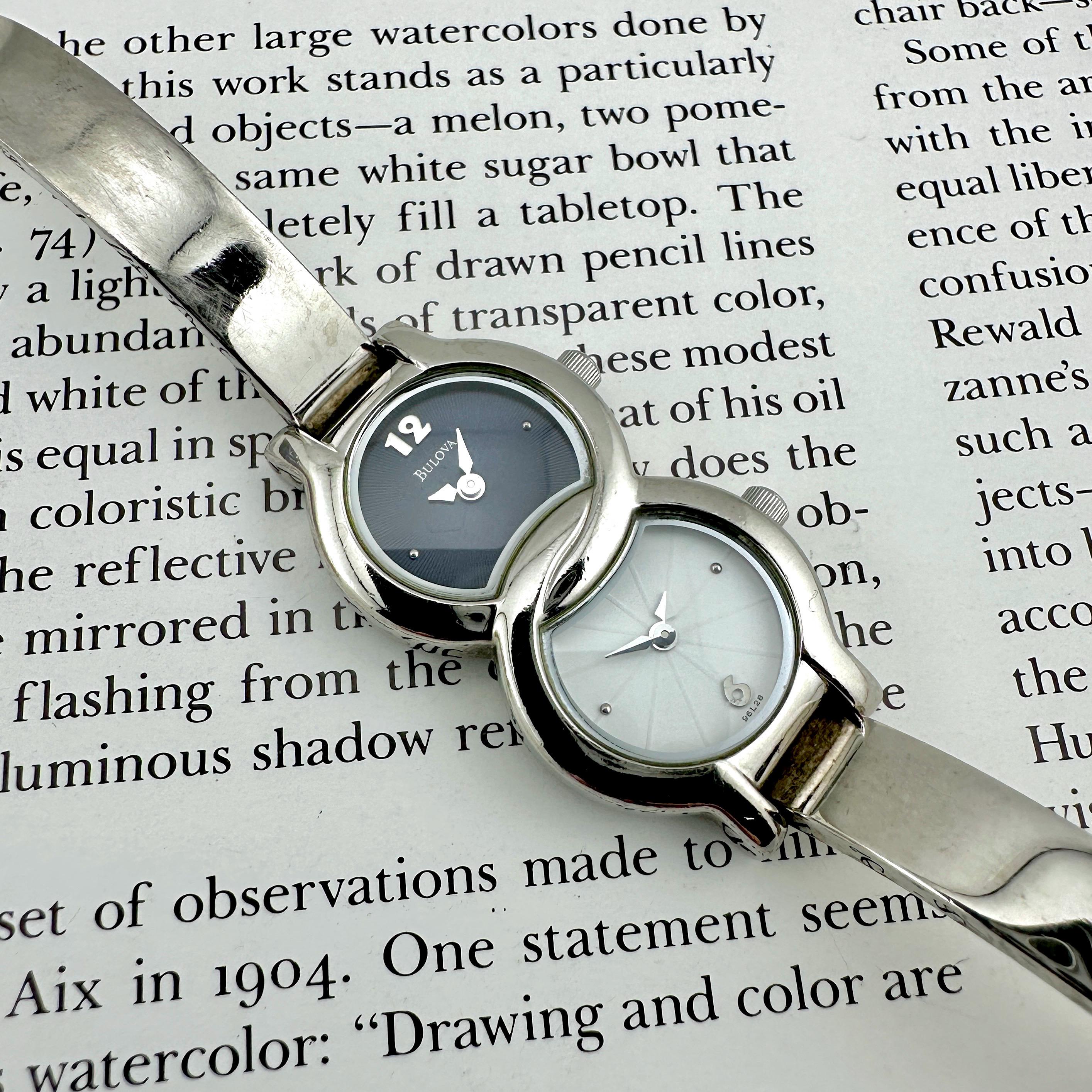 Rare Vintage Bulova Yin-Yang Dual Dial Bracelet Watch (Model 96L28) Bulova Classic 96A228 Men main image 3