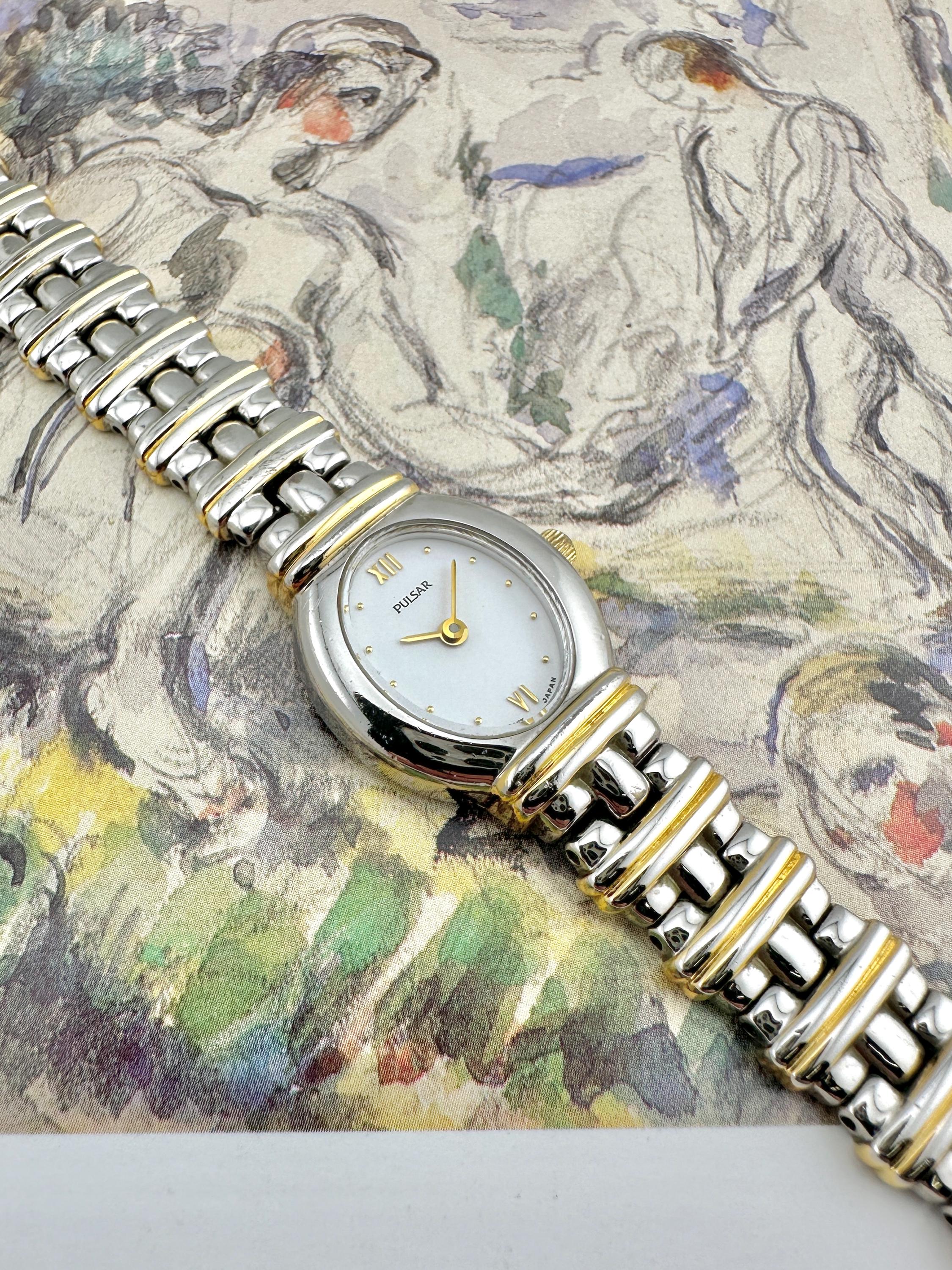 X Pulsar Gold-Tone Case, Arabic Numerals and Bracelet White Dial 2 Hand Pulsar Gold Men main image 3