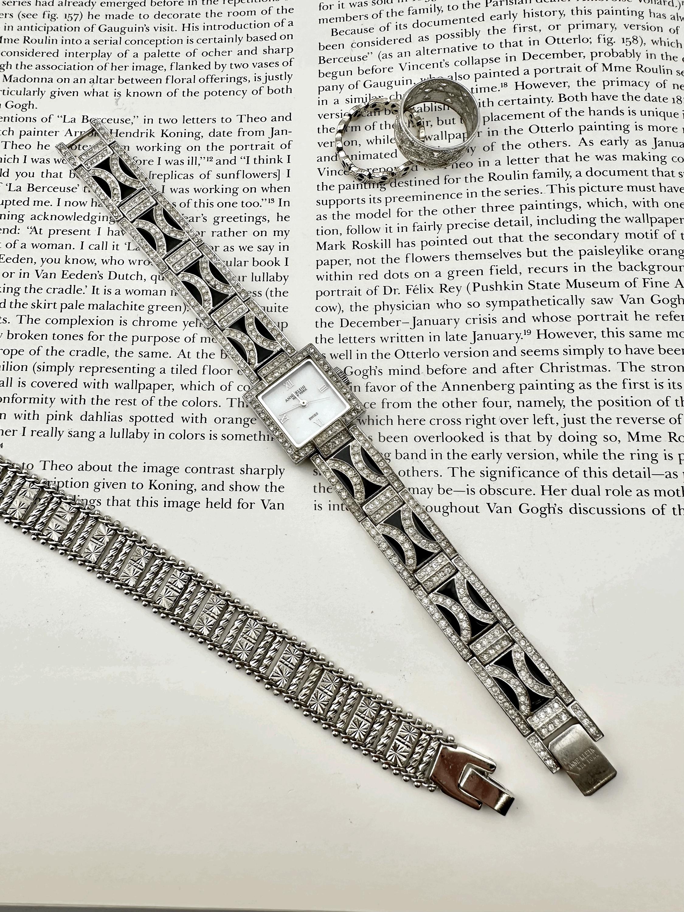 Ann Klein Elegant Sterling Silver Women Watch Anne Klein, Blue and Silver Tone, Womens Fashion Watch - Etsy main image 3