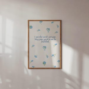 Luke 1:38 Bible Verse Print | Digital Download | Modern Christian Print | Christian Aesthetic Art Print | Christian Quote Art Print