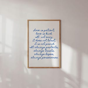 Love Is Patient Bible Verse Print – 1 Corinthians 13 Wall Art – Christian Home Decor – Minimalist Scripture Poster – Faith Gift