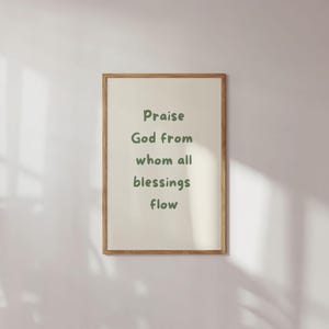 DOXOLOGY WALL ART | Digital Download | Modern Christian Print | Christian Aesthetic Art Print | Christian Quote Art Print