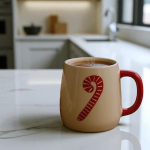 Candy Cane Coffee Mug: Festive Holiday Ceramic Cup