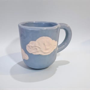 Cute Cloud Mug | Cloud Design Ceramic Cup | Whimsical Coffee Mug Gift | Kawaii Tea Cup | Aesthetic Pastel Mug for Her & Him