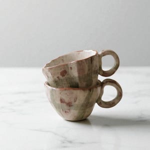 Handmade Ceramic Mug – Unique Artisan Pottery Cup – Rustic Coffee Tea Cup – Boho Gift for Her & Him – Aesthetic Cozy Drinkware
