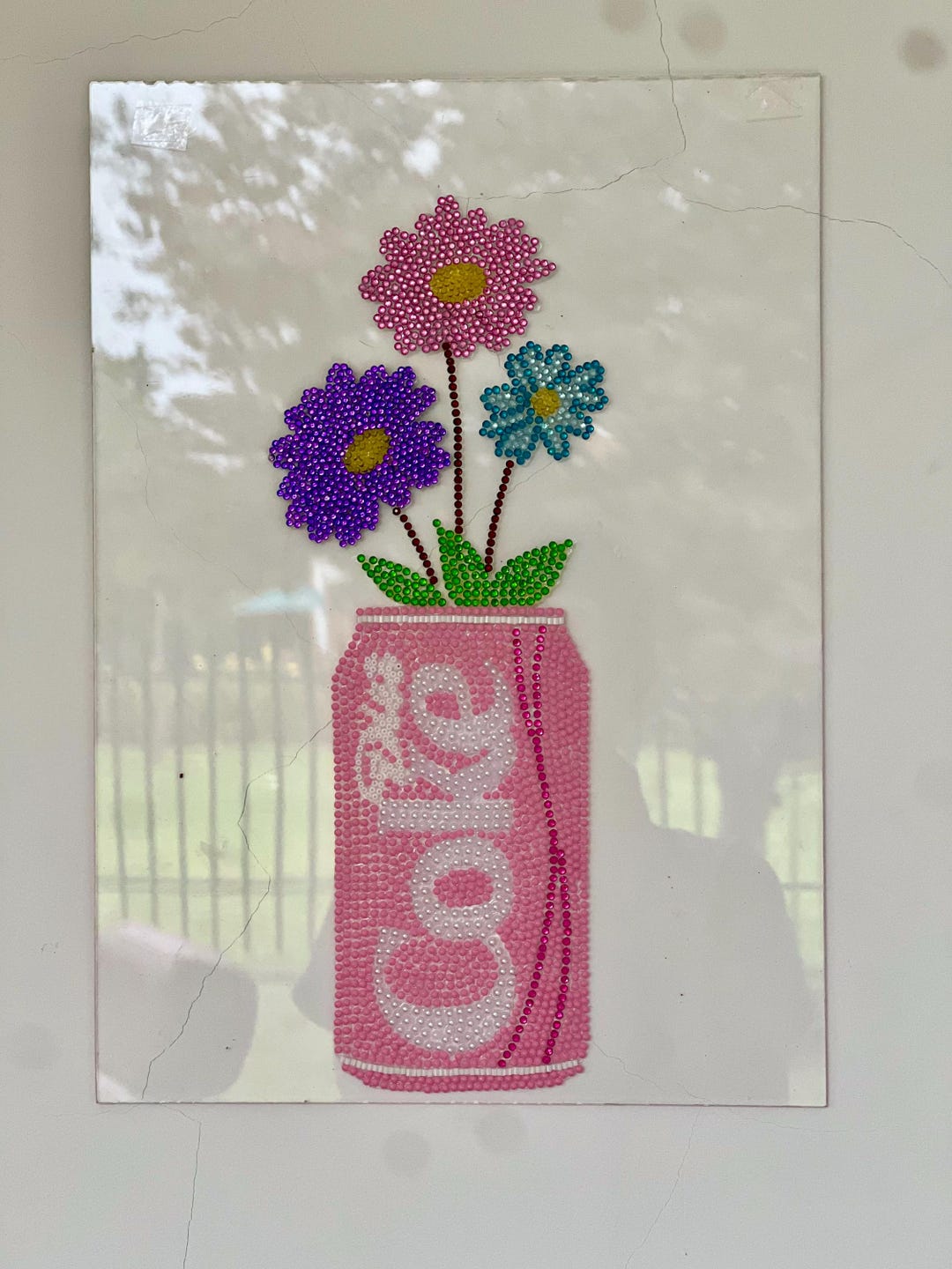 Diet Coke Pop Art With Flowers | Pink Soda Can Wall Decor | Sparkly ...
