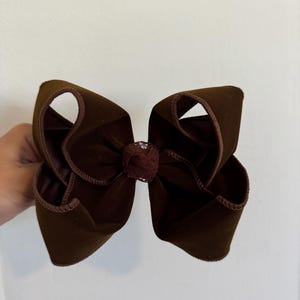 Handmade Brown velvet bow, baby bow, boutique bow