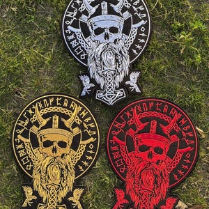 Odin Large Back Embroidered Patches For Jacket/Vest