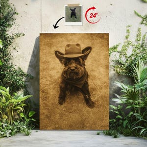 Cowboy pet Portrait | Pet gift | Custom Pet Portrait | Cowboy dog | Cowboy cat | Custom Cat Portrait | Custom dog portrait | Pet Portrait |