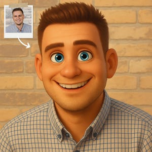 Portret na zamówienie | Styl Pixar | Portret ze zdjęcia, prezent urodzinowy, prezent dla przyjaciela | Niepowtarzalny prezent dla niego / niej