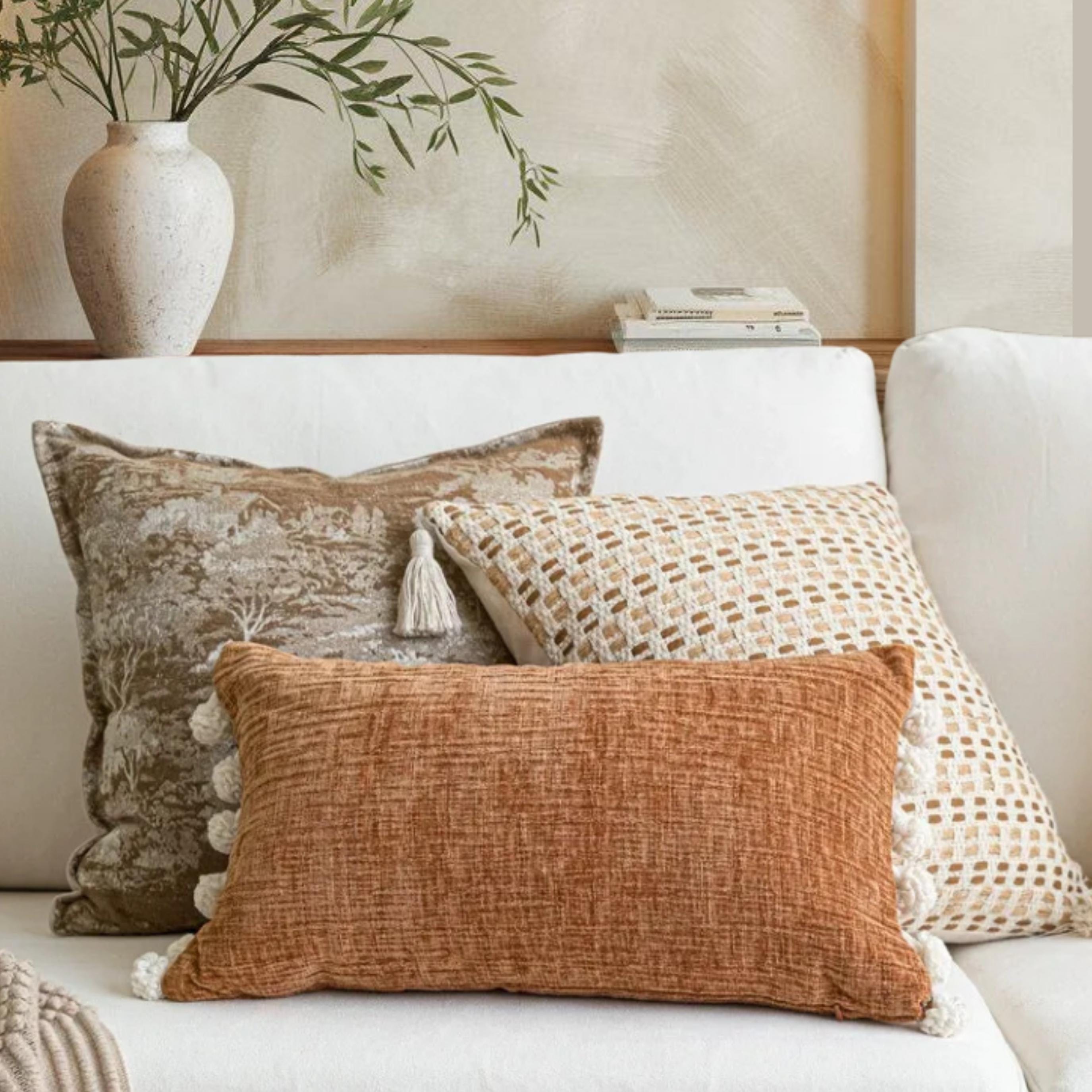 Artisan Luxury Throw Pillow Cover, Wabi-sabi Style, Textured