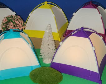 Wireless Mini Tent Night Light – 3D Printed PLA | Remote-Controlled RGB | Kids Room Decor