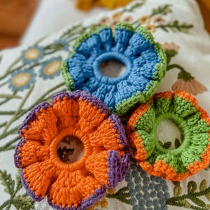 Colorful Crochet Scrunchies – Handmade Hair Accessories – Soft, Stretchy & Stylish