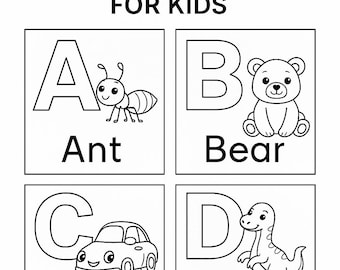 Alphabet Coloring Book for Kids A to Z Printable Letters Activity PDF
