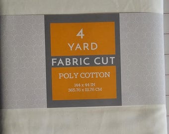 Weiß 4 Meter Poly Baumwollstoff