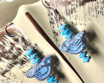 Turquoise Bird Earrings