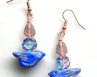 Blue Bird Earrings