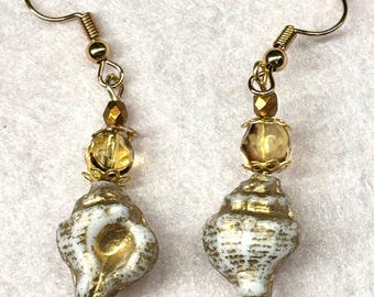 White Conch Earrings