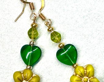 Sweet Heart & Flower Earrings