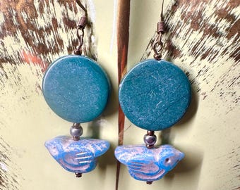 White Bird Earrings