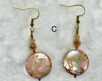 Pink & Gold Earrings