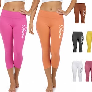 Your Text Workout Pants, Yoga Capris, Activewear Capri Leggings, Custom Capri, Bridesmaid Gifts, Bachelorette Party Gift, Personalized Capri
