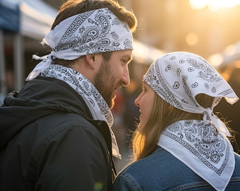 Custom Paisley Bandana Personalized Bandana with Custom Text & Logo Soft Scarf Stylish Gift for Her Boho Headscarf Women’s Fashion Accessory