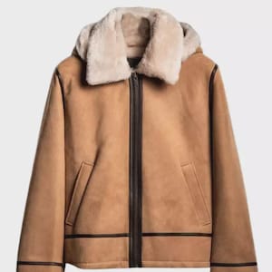 Stay Warm in Style – Men&#39;s Real Leather Shearling Aviator Bomber Jacket
