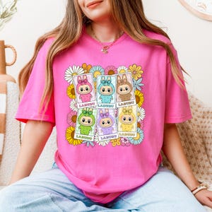 Camiseta de dibujos animados, camiseta Labubu, camiseta estética kawaii, regalo para ella, camiseta con gráficos suaves, camiseta moderna y bonita, diseño Labubu personalizado
