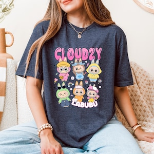 Słodka koszulka z kreskówkową grafiką, estetyczna koszulka Kawaii, prezent dla niej, koszulka Labubu, miękka koszulka graficzna, modna słodka koszulka, niestandardowy projekt Labubu, prezent