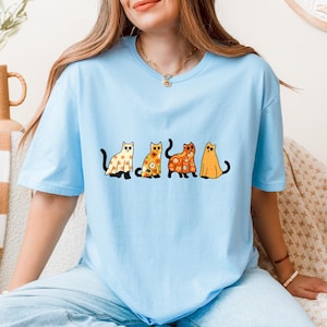 Retro Halloween Cat Shirt, Cat shirt, Ghost Shirt, Spooky Season, Halloween shirt, Halloween Cat Shirt, Cat Lover Shirt, Black Cat Shirt