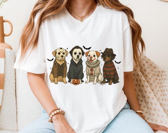 Halloween Dog Shirt, Funny Halloween Dog Shirt, Dog Lovers T-Shirt, Retro Halloween, Spooky Season Labrador shirt, Horror Dogs Costume Tee