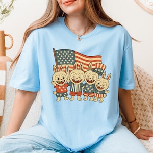 Maglietta Labubu del 4 luglio, Maglietta Labubu America, Maglietta del 4 luglio, Maglietta Cartoon America, Maglietta LaBuBu, Maglietta regalo Labubu America, Regalo