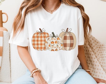 Fall Pumpkin T-Shirt, Autumn Fall Shirt, Autumn Thanksgiving Shirt, Cute Fall Aesthetic T-Shirt, Cozy Fall Outfit, Harvest Season Tee, Fall