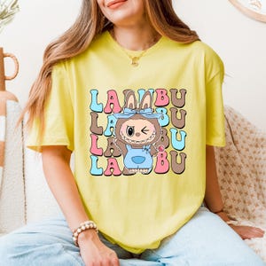 Camiseta de dibujos animados, camiseta Labubu, camiseta estética kawaii, regalo para ella, camiseta con gráficos suaves, camiseta moderna y bonita, diseño Labubu personalizado