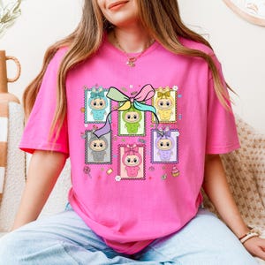 Camiseta de dibujos animados, camiseta estética kawaii, camiseta Labubu, regalo para ella, camiseta con gráficos suaves, camiseta moderna y bonita, diseño Labubu personalizado