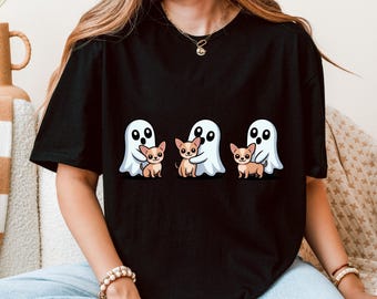 Ghost Trio Halloween Chihuahua Shirt, Halloween Chihuahua Shirt, Chihuahua Dog Lover Sweatshirt, Cute Ghost Dog Shirt, Funny Pet Lover Tee