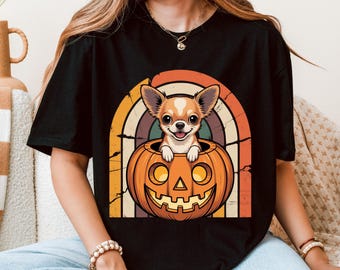 Chihuahua Halloween Sweatshirt, Cute Chihuahua Dog Shirt, Fall Dog Lover Gift, Kawaii Spooky Dog Shirt, Ghost Dog Costume Tee, Chihuahua Mom