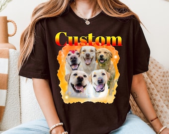Custom Dog Shirt, Custom Bootleg Shirt, Bootleg Dog Shirt, Dog Remembrance Gift, Personalized Pet Tee, Custom Photo Vintage 90s Graphic,Gift