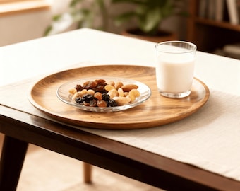 Bandeja de servir de madera hecha a mano con resistencia al agua - Bandeja grande para desayuno en la cama otomana