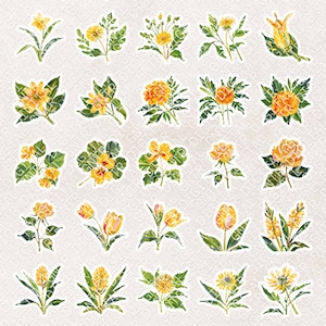 Yellow Flower Clipart – Printable Floral Sheet for Crafts & Journals