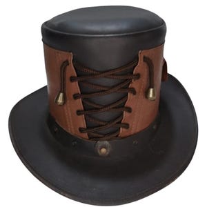 Leather Steampunk Corset Top Hat: Cowboy Cosplay Hat