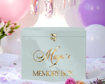 Personalized Baby Keepsake Box: Mirrored Name, Wooden Memory Chest